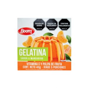 Gelatina sabor a Mandarina Boom 40g