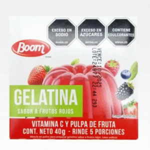 Gelatina Sabor Frutos Rojos Boom 40g