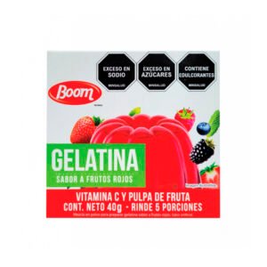 Gelatina sabor a Frutos Rojos Boom 40g
