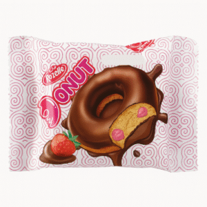 Donas de Chocolate rellenas con Fresa Rozella 30g