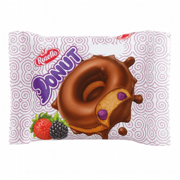Donas de Chocolate rellena con Frutos del Bosque Rozella 30g