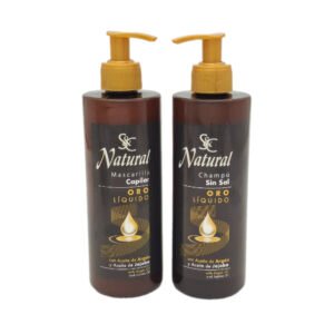 Juego de Champu y Acondicionador Natural Oro Líquido sin Sal 400ml