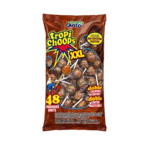 Paquete de Chupa Chupas Tropi Choops Caramel and Chocolate 58u 1200g